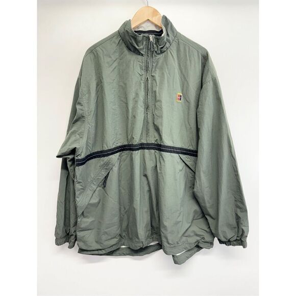 Vintage Nike Jacket Mens Full Zip Extra Large Olive Green Windbreaker - Picture 5 of 10